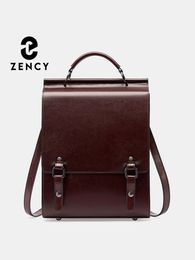 Zency 2024 Female Fashion Backpack Retro England Style Student Satchel Laptop Rucksack Women A4 Shoulder Bag School Bags Office 240307