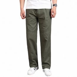 Pantaloni cargo da uomo casual Four Seass 95% Cott Pantaloni da uomo multi tasche Pantaloni da jogging dritti allentati Uomini di mezza età M-6XL L99J #