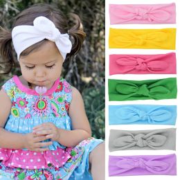 Europe Baby Headbands Candy Colour Bunny Ears Knots Hair Band Girl Baby Head Band Children Headwrap Hairbands Kids Accessories 25 Colours ZZ