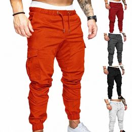 mens Casual Thin Breathable Tie Drawstring Lg Pants Men Solid Color Pockets Waist Drawstring Ankle Tied Skinny Cargo Pants y8lL#