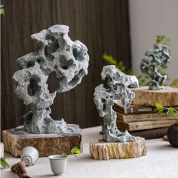 Miniatures Creative Sandstone Taihu Stone Rockery Original Stone Ornaments, Living Room Desktop Garden Miniature Landscape Home Decorations