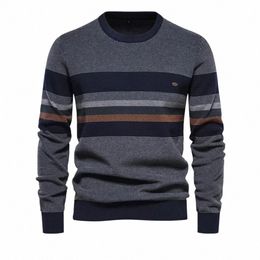 2023 New Autumn and Winter Patchwork Sweaters for Men High Quality Cott Warm Pullover Casual Social Men Sweater v5AM#