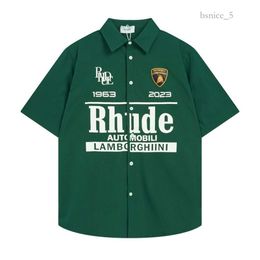 23SS Classic Polo Shirt Summer Heavy Fabric Couple Fashion Designer Brand Polos Shirts Tshirt Men Po for Mens New Style High Quality Rhude Shirt US Size 459