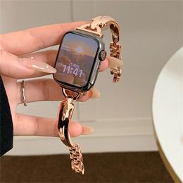 Luxury Gold Stainless Steel Bracelet For Watch Ultra 49 42 40mm 44 41mm 45mm Band For iWatch 8 7 6 SE 5 2 3 4 Women Strap 240320