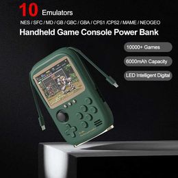 Portable Game Players Retro Game Console Power Bank 6000mAh Capacity 10000+Arcade Game 3.2-inch Soft Colour Screen 10 Classic Simulator MAME NEOGEO Q240326