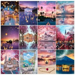 Stitch RUOPOTY 5D Diamond Painting Decor Home Picture Of Rhinestone Diamond Embroidery Landscape Night View Beaded Gift