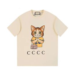 T-shirt a maniche corte con motivo gatto estivo 2024 verificato corretto per uomo e donna