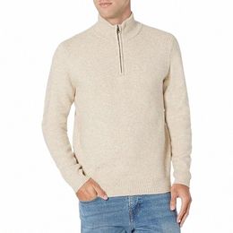 sweatwear Men's Casual Sweater Mock Neck Half Zipper Knitted Solid Colour Warm Fit Sweater Pullover Winter Autum Mens Sweatshirts h7sS#