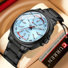 CURREN Watches for Men Top Brand Luxury Fashion Business Quartz Mens Wristwatch Stainless Steel Waterproof Sports Clock 240318