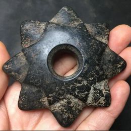 Sculptures Hongshan culture antique jade black iron meteorite octagonal statue