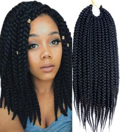 1Packs 14 18Inch Ombre Synthtic Braiding Hair Crochet 3S BOX Braids Hair Extension 24Roots Braiding Hair for BlackWhite Wome4766439