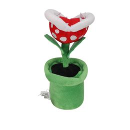 20CM Lovely Red Cannibal Pot Plush Home Bedroom Decoration Stuffed Big Mouth Flower