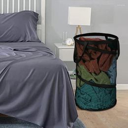 Laundry Bags 1PC Folding Basket Organizer For Dirty Clothes Household Mesh Storage Bag Cylindrical Large Bathroom