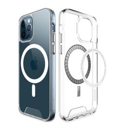 Shockproof Magnetic Clear Cases wireless Charger TPU PC Transparent Back Cover for iPhone 7 8 8Plus 11 Pro Max7203867
