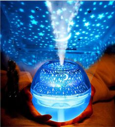 New Crystal Projection Lamp Humidifier LED Night Light Colorful Color Projector Household Mini Humidifiers Aromatherapy Machine8140057