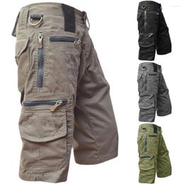 Men's Shorts Pants Military Cargo Men Army Camouflage Tactical Joggers Solid Colour Multi Pockets Summer Streetwear