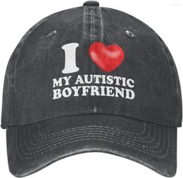 Ball Caps I Love My Autistic Boyfriend Hat For Men Baseball Adjustable