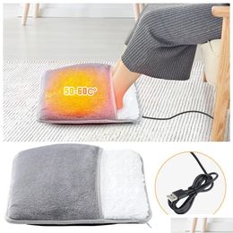 Electric Blanket Portable Flannel Foot Warmer Heated Fast Heating Pad Sheet Mat Washable Household For Men And Women Heater Drop Deliv Otcae