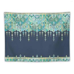 Tapestries Art Deco Double Drop In Blues And Greens Tapestry Room Decorations Aesthetic Things To Decorate The Wallpapers Home Decor