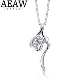 Pendant Necklaces Moissanite Pendant For Women Round 0.1ct 3.0mm Brlliant Cut Luxury Moissanite Gemstone Pendant Necklace 18k White GoldC24326