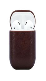 Fashion airpods case cover airpods for Airpods 2 earphone protector PU leahter black red brown Colour with anti lost carabiner7572129