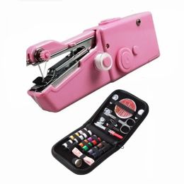 Machines USB Electric Handheld Mini Portable Sewing Machine Kit Cordless Mini Quick Repairing Sewing Machine For Denim Curtain Leather