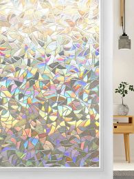 Films Window Film Rainbow Static Cling Opaque Prism Self Adhesive Privacy Decorative Glass Window Film Sticker for Sliding Glass Door