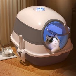 Boxes Automatically Clean Enclosed Cats Toilet No Smell Electric Self Cleaning Cat Litter Box Areneros Para Gato Smart Pet Supplies