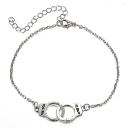 Anklets Personality Niche Design With Fashionable And Trendy Beach Double Layer Handcuffs Ankle Chains For Women Gift