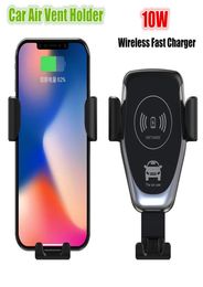 Sell Universal Wireless Qi Fast Charging Car Charger Air Vent Phone Holder Fast Wireless Charger Car Mount9207367