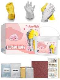 Miniatures DIY Hand Casting Kit 3D Plaster Statue Keepsake Moulding Hand Holding Craft for Baby Couples Wedding Handprint Footprint Keepsake