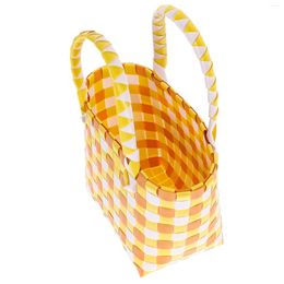 Storage Bags Shopping Basket Woven Hand Baskets Rustic Outdoor Decor Pvc Kitchen Organiser