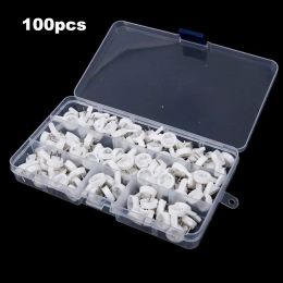 Rails 100Pcs Photo Frame Plastic Nail Painting Mirror Clock Wall Hook Hanger Concrete Hard Wall Utility Hooks White For Photo Frame