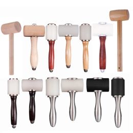 Hammer G40 16 Styles Leather Craft Carving Hammer Wooden Handle Nylon Mallet Punching Cutting Tools For Stamping Sew Leather Cowhide