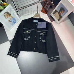 Women's Jackets Designer 24 Spring New Product Wool Material High Grade Sweet and Beautiful Style Metal Button Exquisite Solid Colour Coat X4NP
