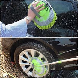 Towel Retractable Car Wash Mop Including Brush Headdust Removal Detachable Dualuse Rag Strong Water Absorption Cleaning1 Drop Delive D Otihv