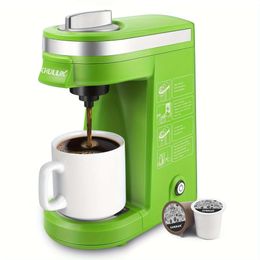 1pc, CHULUX Single Serve Brewer K-cup Capsules and Ground Coffee, 12 Ounce Built-in Water Tank, Green for RV Outdoor Camping Picnic Office Travel Maker Coffee