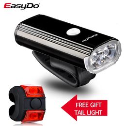 Easydo Flashlight for Bike Led lights for Bicycle Head Front Light with Free Taillight Bicycle Road Cycling Lamp Accessories 240322