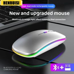 Mice 2.4G Wireless Bluetooth Mouse USB Rechargeable Charging Mouse UltraThin Silent Mute Mice for Computer Laptop Tablet PC Macbook