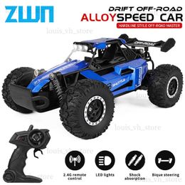 Electric/RC Car ZWN 1 16 2.4Gh Model RC Car With LED Lights 2WD Off-road Remote Control Climbing Vehicle Outdoor Cars Toys for Boys Girls Gifts T240325