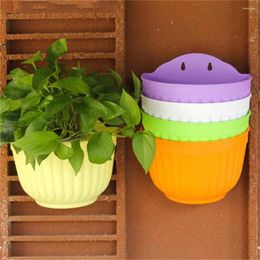 Vases Resin Plastic Water Storage Wall Hanging Basket Flower Pot Home Garden Decor