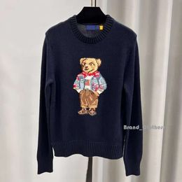 RL Designer Women Knits Bear Sweater Polos Pullover Embroidery Fashion Knitted Sweaters Long Sleeve Casual 8165