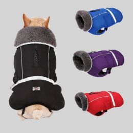 Jackets Spring/Fall New Thickened Warm Dog Clothes Waterproof Reflective Puppy Coat Jacket Pet Dog Jumpsuits For Small Big Dogs Clothes