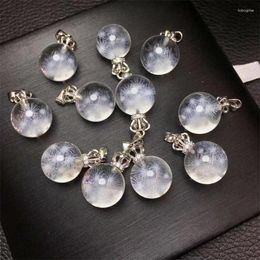 Decorative Figurines S925 Natural Clear Quartz Dandelion Pendant Jewelry Making For Earring Bracelet Reiki Healing Stone DIY Accessories