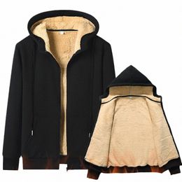 high Quality Fleece Jackets Men's Winter Plus-Size Jacket Windproof Warm Thick Coat Solid Colour Cott Jacket Men Hooded Coats K2D7#