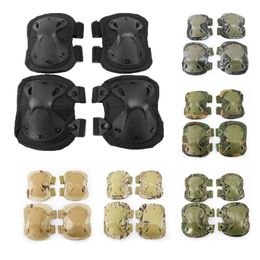 Military Tactical Protective Gear Knee Pads Elbow Pads Set Airsoft Paintball Combat Hunting Skate Scooter Kneepads Sports Safety 240315