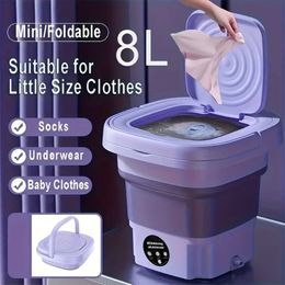 Foldable Mini Fully Automatic Portable Small Underwear Panties Chest Socks Baby and Toddler Clothes Washing Hine, 2.11gal Large Capacity for Commercial/hotel