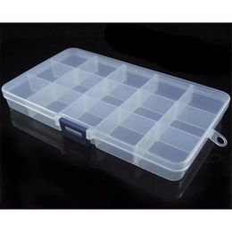 2024 plastic Storage Case Box Holder Container Pills Jewelry Nail Art Tips 15 Grids makeup organizer storage box