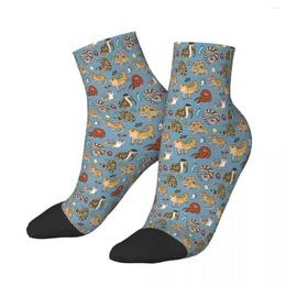 Men's Socks Reptile Pets Pattern Blue Ankle Male Mens Women Winter Stockings Harajuku