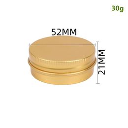 1oz/30ml Gold Aluminium Cosmetic Sample Bottle Screw Lid Round Aluminium Jar Makeup Empty Lip Balm Cans Cosmetics Container